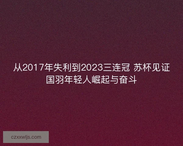 从2017年失利到2023三连冠 苏杯见证国羽年轻人崛起与奋斗 从2017年失利到2023三连冠 苏杯见证国羽年轻人崛起与奋斗
